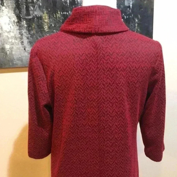 Perceptions New York Cowl Neck Tunic Dress with 3/4 Sleeves and Front Pockets-PL - Picture 7 of 10